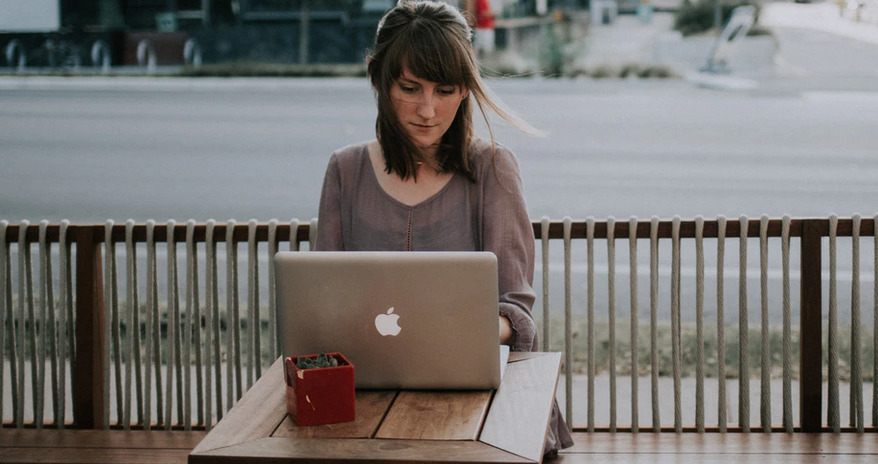 woman with laptop